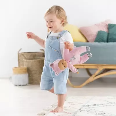 Mon Doudou COROLLE - Pti' Coeur Ours Rose - 30 cm - senteur de vanille