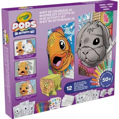 Découvrez le coffret cadeau Crayola - POPS 3D avec plus de 12 activités en 3D!