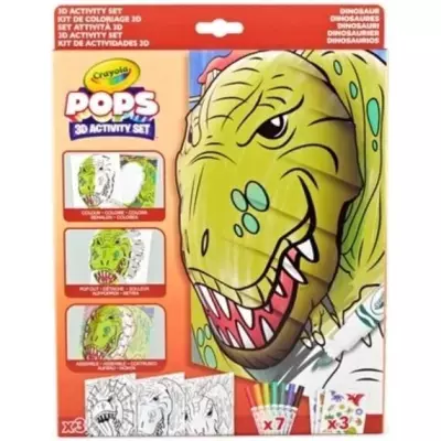 Découvrez les dessins 3D de dinosaures avec Créatif - CRAYOLA - POPS 3D!