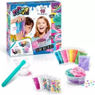 Kit Slime Mix'in: Pack 10 Slimes Enfant 6 ans+ - Multicolore