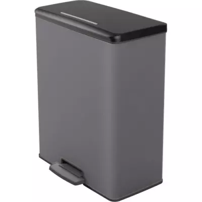 Poubelle Rectangle CURVER 65L Anthracite - Grande capacité