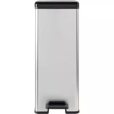 Poubelle Slim Gain de Place 40L - Gris Métallisé