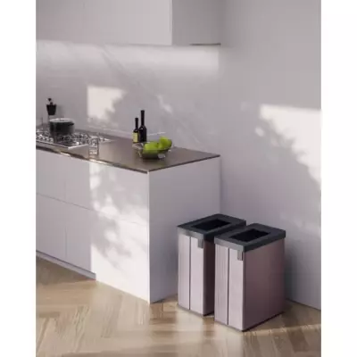Poubelle de tri - VERTO CURVER 54L Rose perle