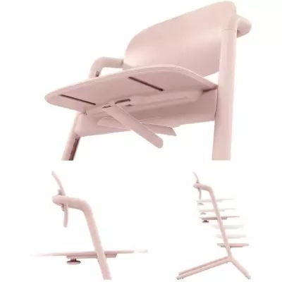 Chaise Haute Évolutive Lemo 2 - Rose Perle - Dimensions compactes