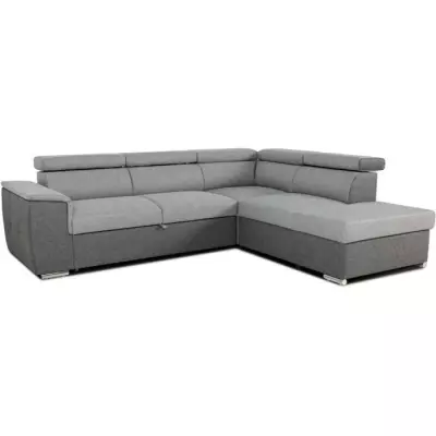 Canapé d'angle convertible DAYTONA 5 places - Tissu gris et anthracite