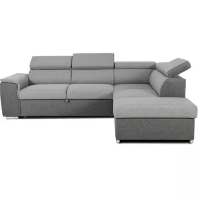 Canapé d'angle convertible DAYTONA 5 places - Tissu gris et anthracite