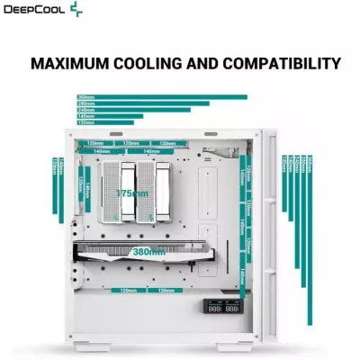 Boitier PC sans alimentation DEEPCOOL CH560 DIGITAL (Blanc) - Compact E-ATX