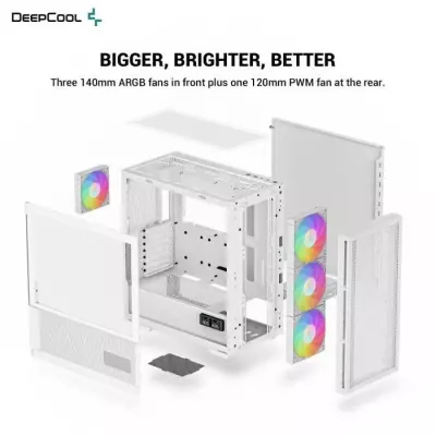 Boitier PC sans alimentation DEEPCOOL CH560 DIGITAL (Blanc) - Compact E-ATX