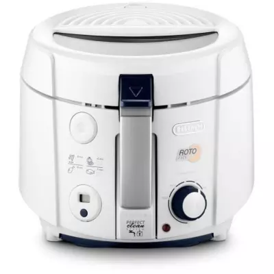 Friteuse électrique DELONGHI RotoFry - Blanc, taille compacte