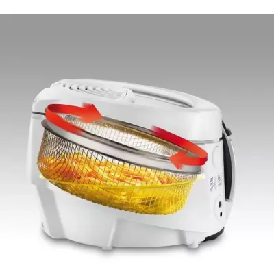 Friteuse électrique DELONGHI RotoFry - Blanc, taille compacte