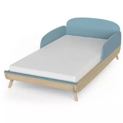 Ensemble lit évolutif et commode Firmana - Bleu/bois