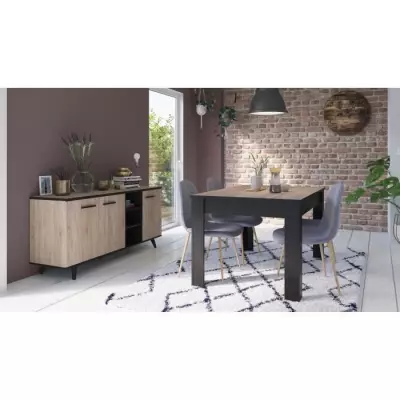 Table à manger en chêne brossé - WAYNE - Fabriqué en France