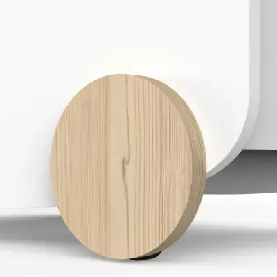 Chariot de rangement à roulettes FIRMIANA - Style scandinave - Blanc mat / Chene kronberg
