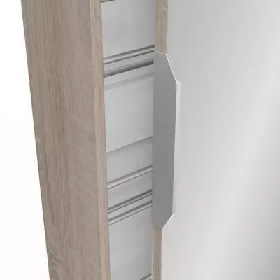 Armoire à chaussures ZAPATERO - Décor Chêne et Noir - 12 Paires