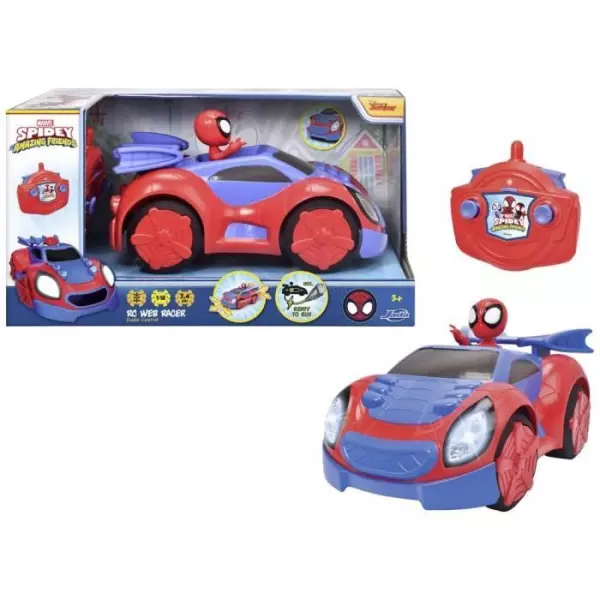 Spidey - Voiture radiocommandée - 27cm - Fonction turbo - Batterie rechargeable par cable USB