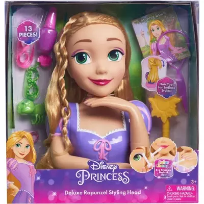 Tête à coiffer Disney Raiponce Deluxe avec 12 accessoires et faux flacon de vernis
