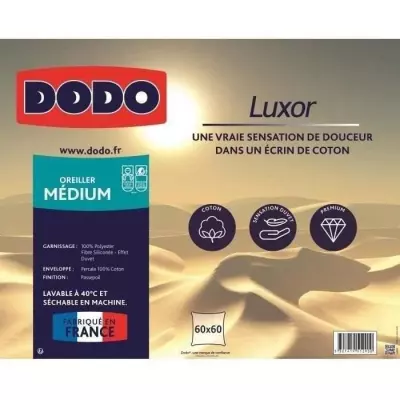Un confort luxueux avec l'oreiller DODO LUXOR 60x60 cm !