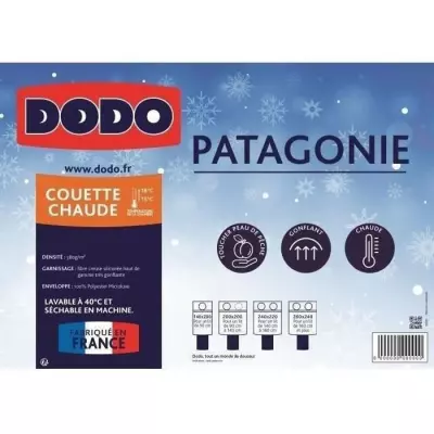Couette chaude Patagonie blanc 240x260 cm - Label Oeko-Tex®