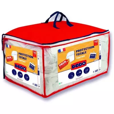 Pack Protection : Couette 140x200 cm + Taie d'oreiller + Protège oreiller