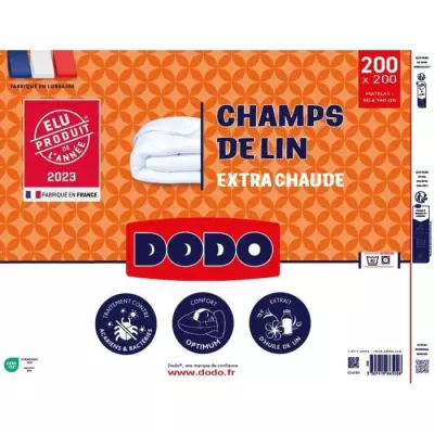 Couette 200x200 cm DODO CHAMPS DE LIN - Chaude et Douce