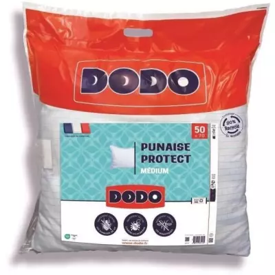 Oreiller médium DODO 50x70 cm - Anti punaise, anti acarien - Fabriqué en France