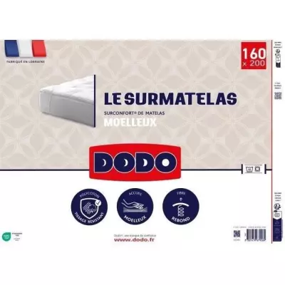 Surmatelas DODO - 160x200 cm, Label Plus responsable Oeko-Tex