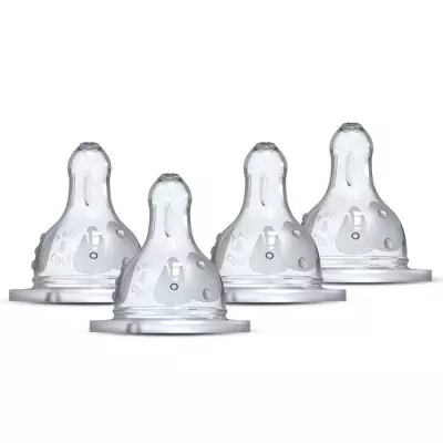 Lot de 4 tétines rondes DODIE Initiation - Débit 2 : idéal pour bébé