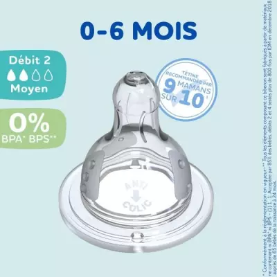 Lot de 4 tétines rondes DODIE Initiation - Débit 2 : idéal pour bébé