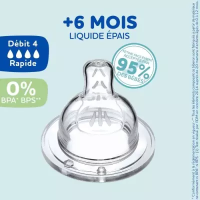 Lot de 4 tétines plates DODIE Sensation - Débit 4 : Confort et praticité