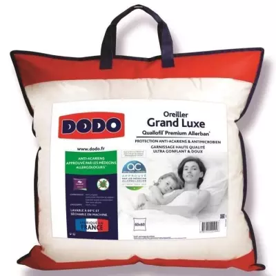 Oreiller Grand Luxe Quallofil Allerban - Made in France 