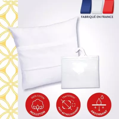 Protégez votre oreiller avec DODO Protege-oreiller Emma 60x60 cm !