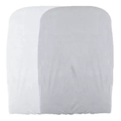 Lot de 2 housses matelas à langer - Blanc / Perle - 50 X 75 cm