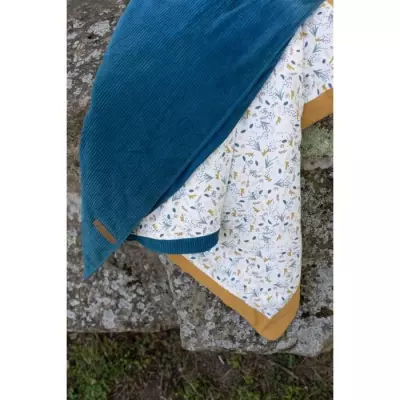 Couverture double face DOMIVA AU FIL DE L'EAU - Indigo 75 x 100 cm