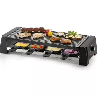 DOMO DO9189G Appareil à raclette 8 personnes - Noir | Compact et convivial
