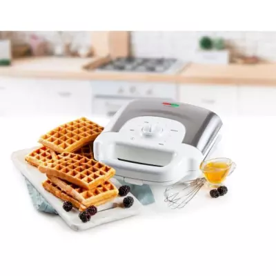Gaufrier DOMO DO9222W: 900W, Revêtement anti-adhésif, Thermostat réglable