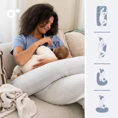 Coussin de Grossesse et Allaitement Maxxy XXL - Confort Absolu, Gris