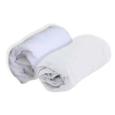 Lot d' 1 alèse et 1 drap housse - Blanc - 70 x 140 cm - Protection matelas bébé