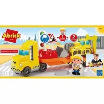 Jouet de chantier Ecoiffier pour enfants - Pelleteuse et camion jaune - 18 mois+