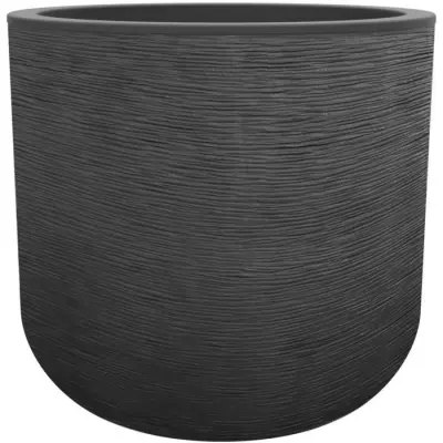 Pot de fleur rond 40 cm Graphit'Up - 32,5 L - Gris anthracite