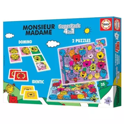 Superpack Monsieur Madame: 2 jeux éducatifs & 2 puzzles - EDUCA