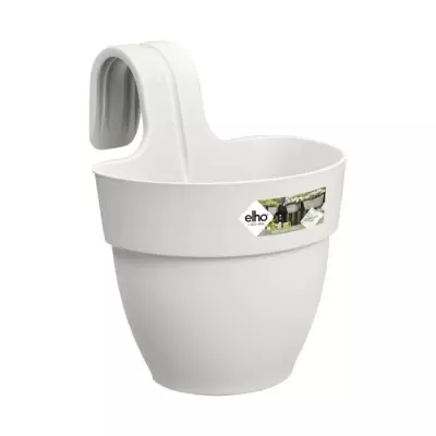 Jardinière suspendue ELHO Vibia Campana Easy Hanger Small - Blanc Soie - Idéale pour balcon - 27 x 23 x 20 cm