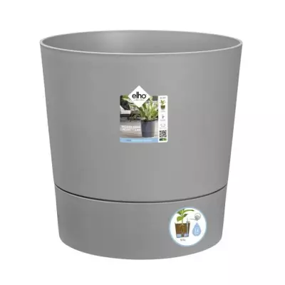Pot de fleur Elho carré Greensense Aqua Care ciment clair - 39 L