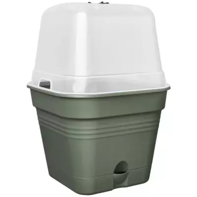 Pot De Fleurs Carré GREEN BASICS - Ø20 - Vert Feuille