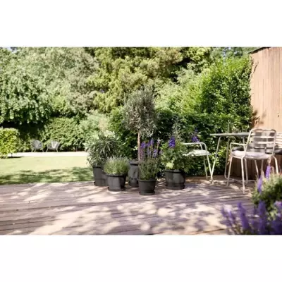 Pot de fleurs ELHO Amiga Rond 30 Noir - Extérieur - Recyclé