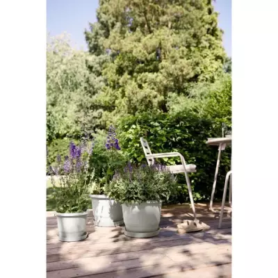 Pot de fleurs ELHO Amiga Rond 35 Blanc - Design écologique - L 35 x B 34.5 x H 26 cm