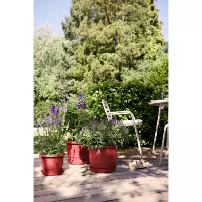 Pot de fleurs ELHO Amiga Rond 40 Rouge - Ø 39 x H 29 cm - Extérieur