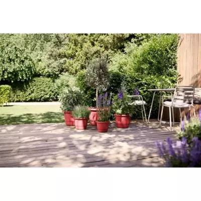 Pot de fleurs ELHO Amiga Rond 40 Rouge - Ø 39 x H 29 cm - Extérieur