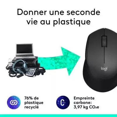 Souris - Sans fil - Logitech - M330 Silent Plus - Noir - Silencieuse Souris - Sans fil - Logitech - M330 Silent Plus - Noir - Silencieuse