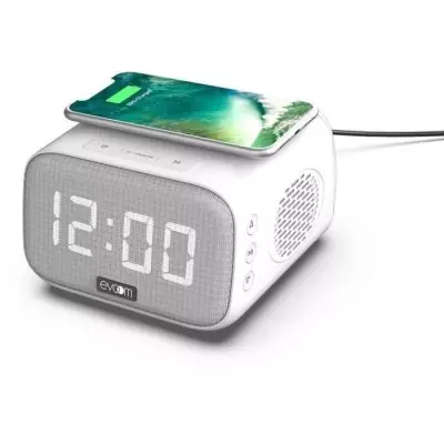 Réveil chargeur enceinte EVOOM EV304601 Blanc - Radio Réveil