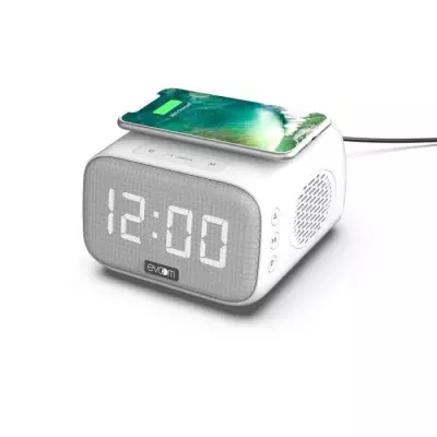 Réveil chargeur enceinte EVOOM EV304601 Blanc - Radio Réveil